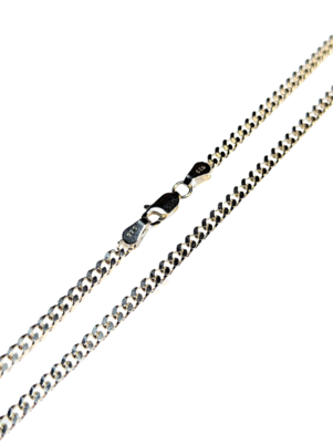 925 Silver Diamond Cut Curb Chain Necklace