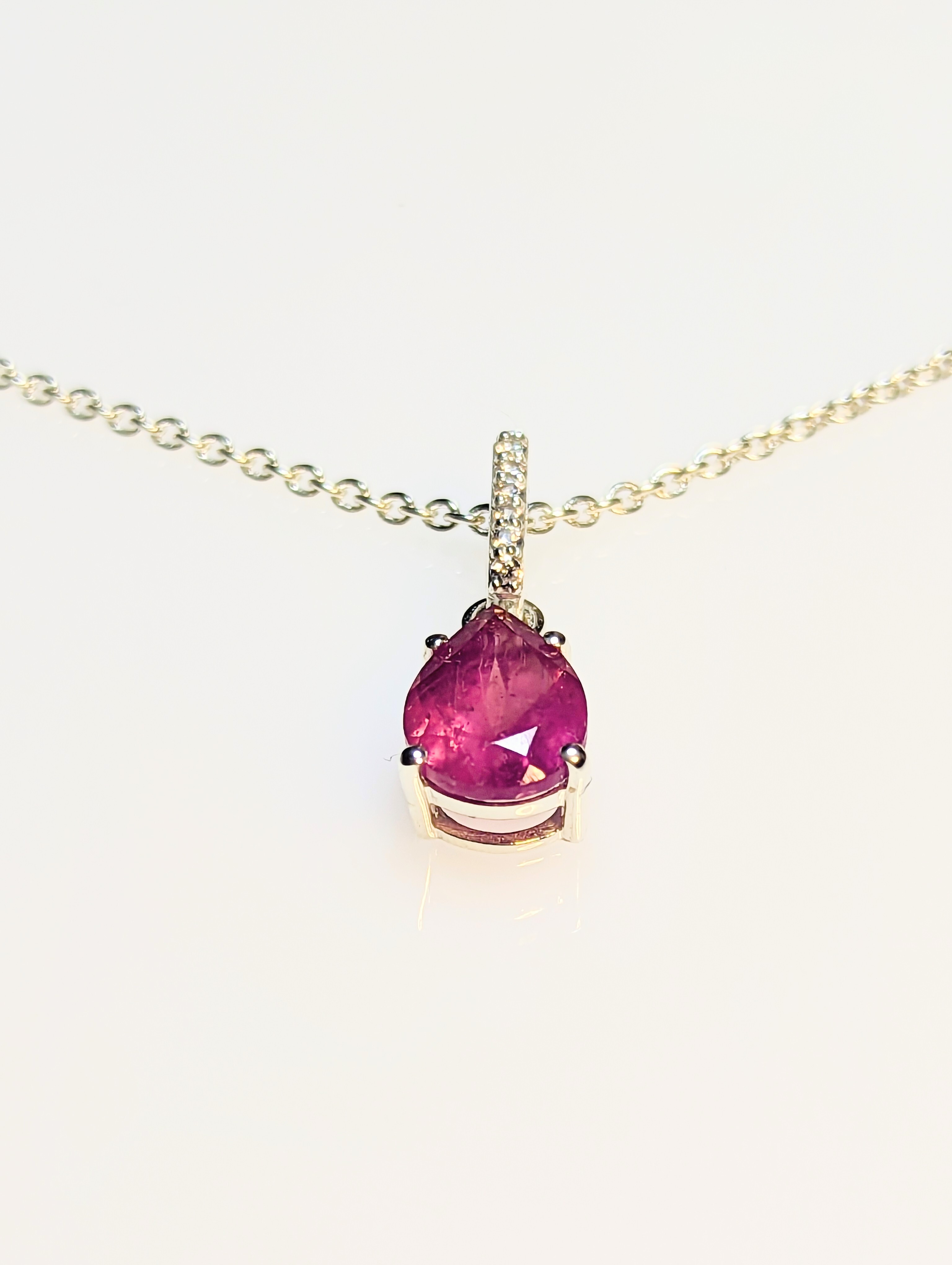 925 Silver & Ruby Pendant Necklace