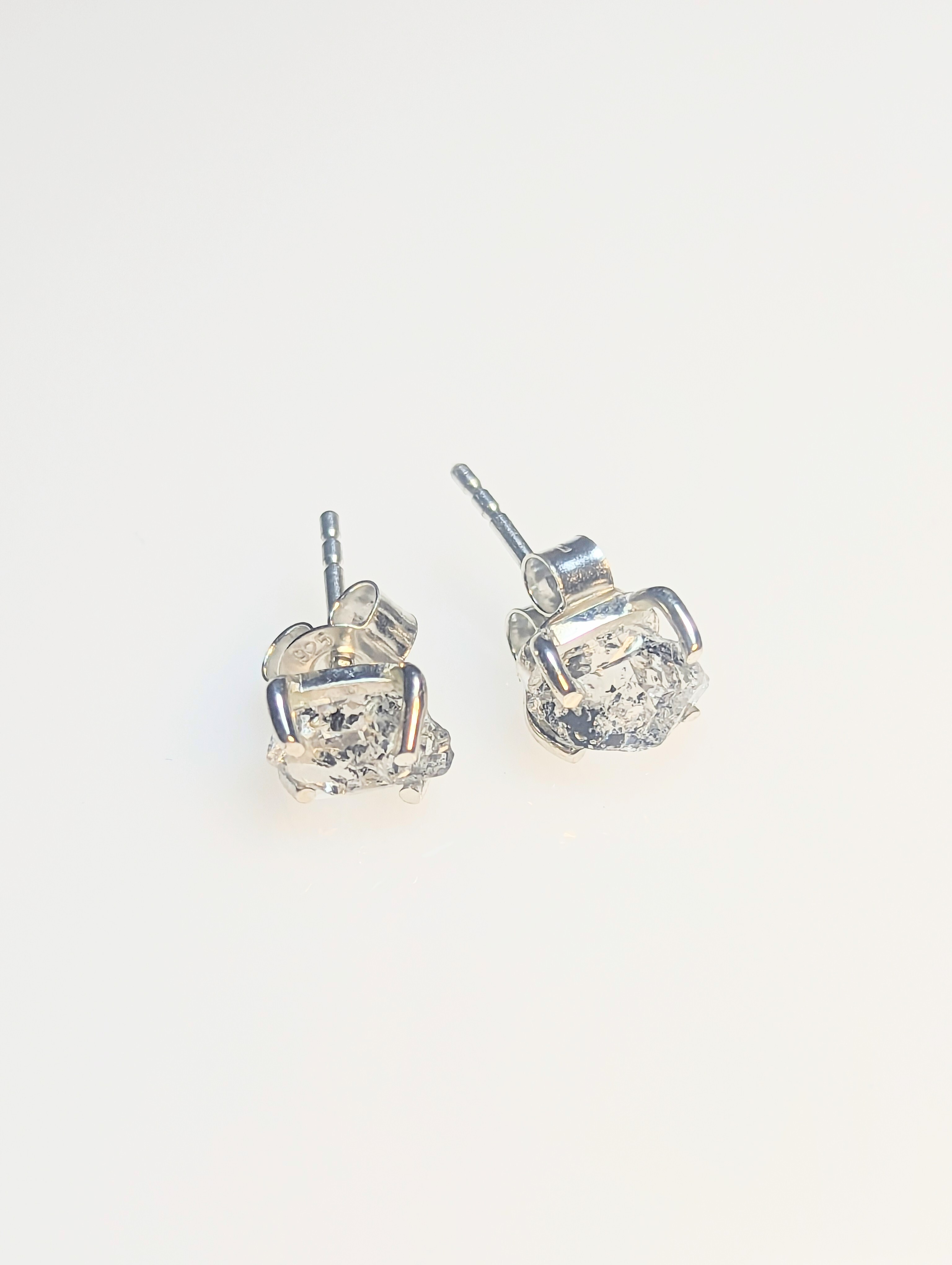 Herkimer Diamond & Silver Stud Earrings