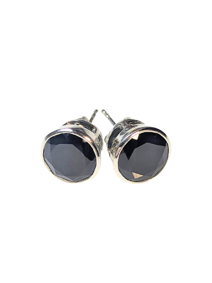 Black Tourmaline & 925 Silver Studs
