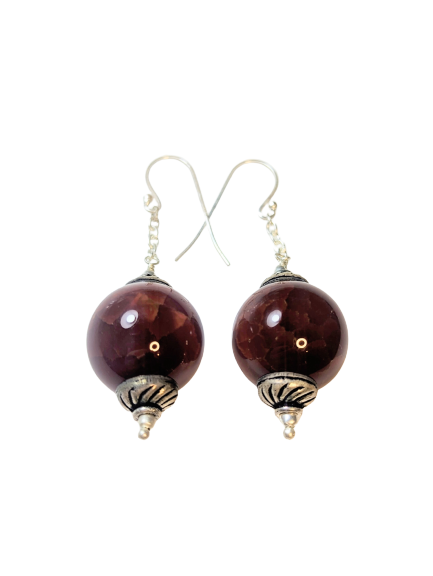 Red Onyx Beaded Earrings