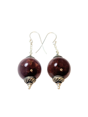 Red Onyx Beaded Earrings
