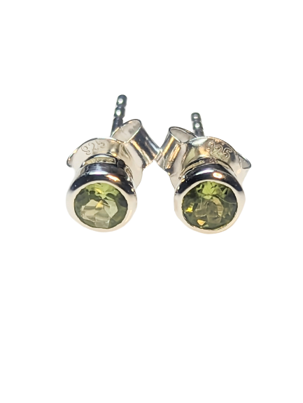 Silver & Peridot Stud Earrings