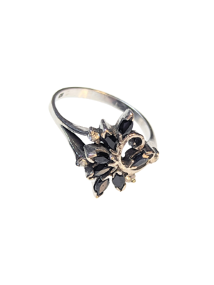 Ornate Sapphire Ring in 925 Silver