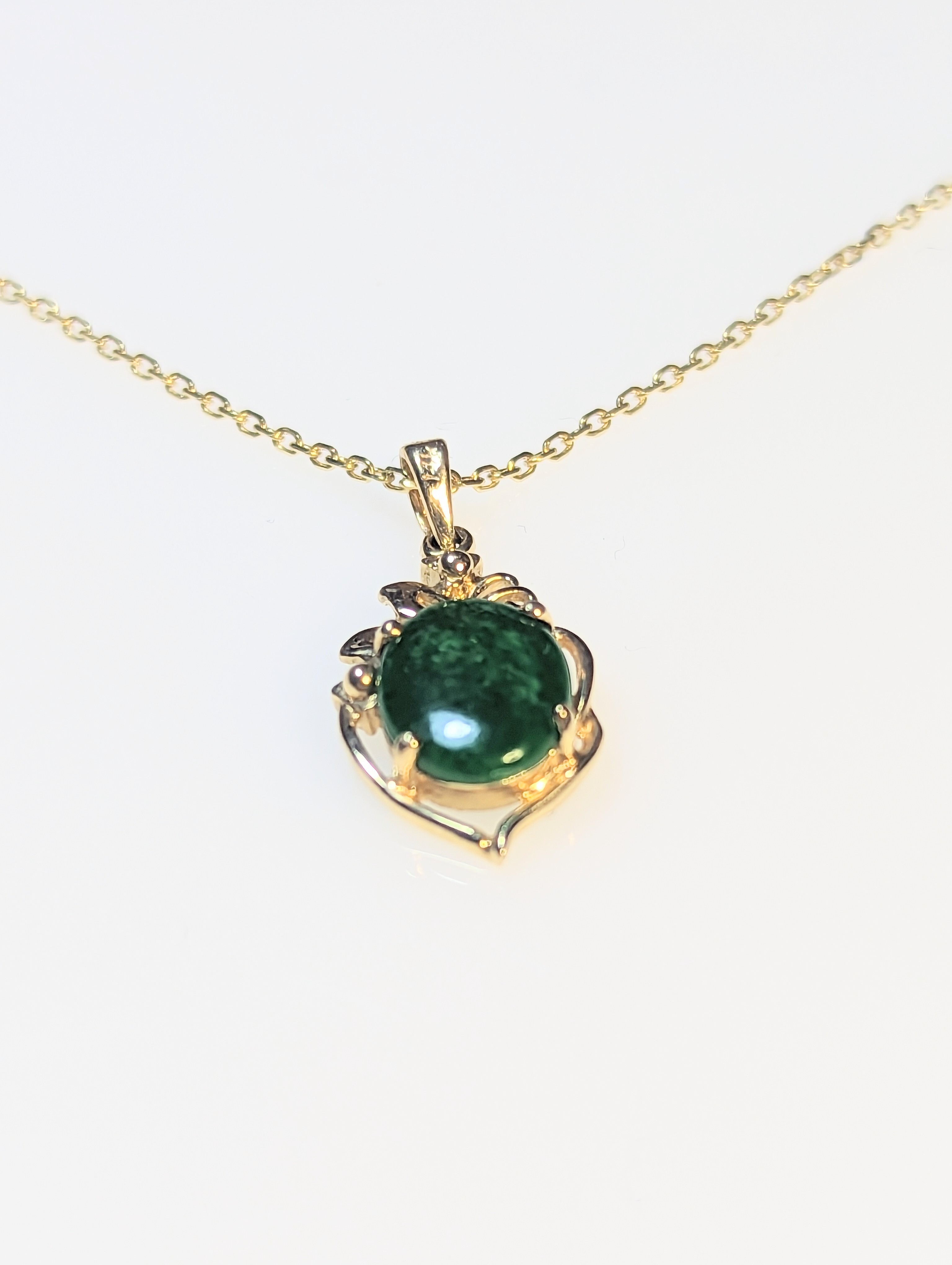 14ct Gold & Emerald Pendant Necklace