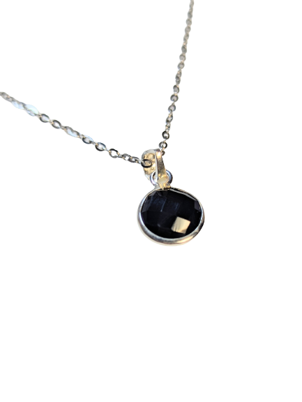 Black Onyx Pendant in 925 Silver