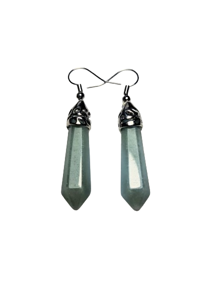 Jade & Silver Drop Earrings