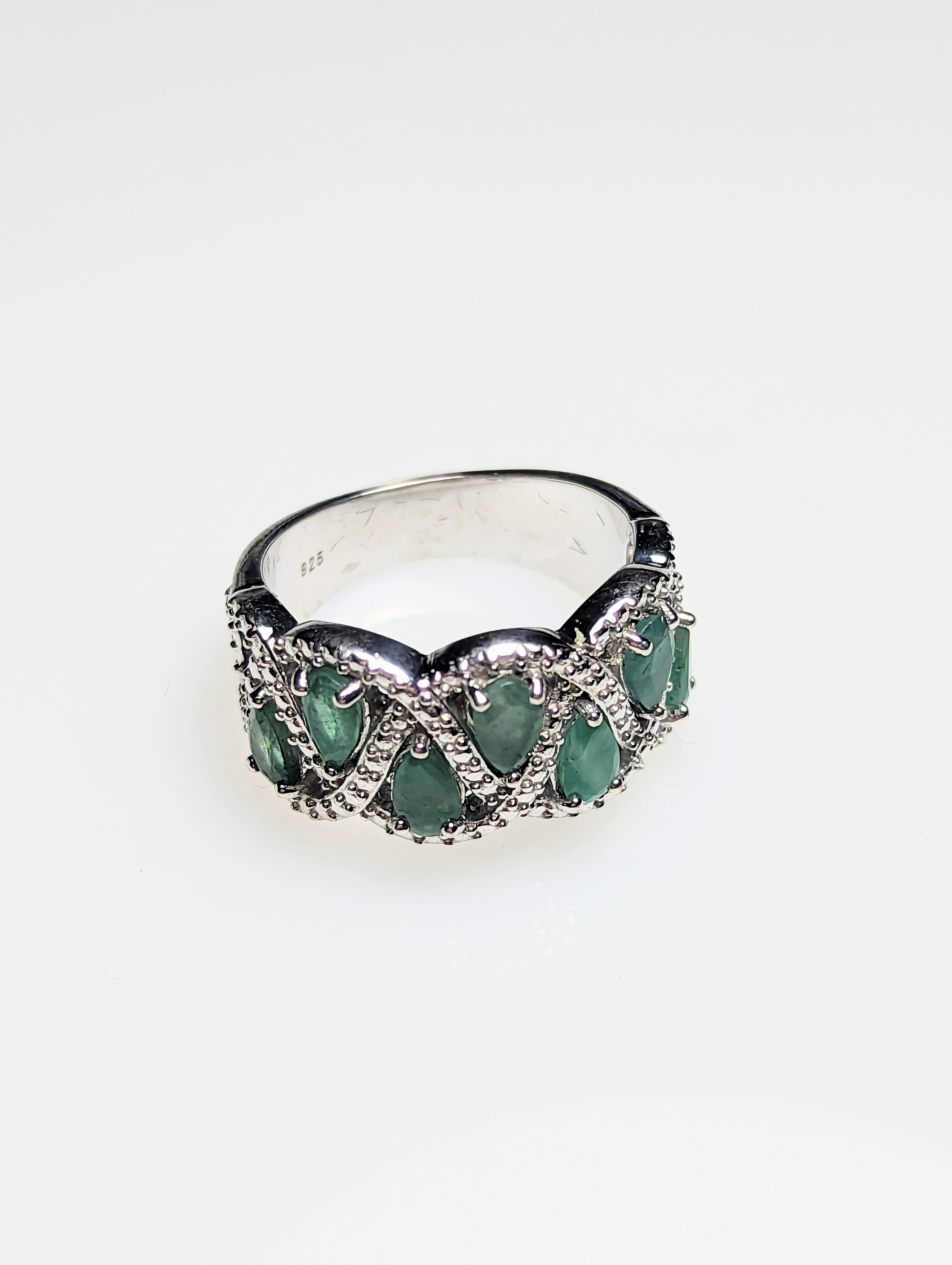 Sterling Silver & Emerald Ring