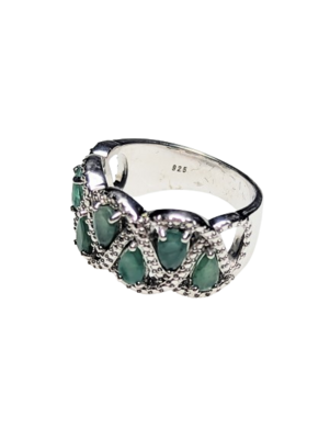 Sterling Silver & Emerald Ring
