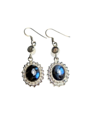 925 Silver & Labradorite Earrings