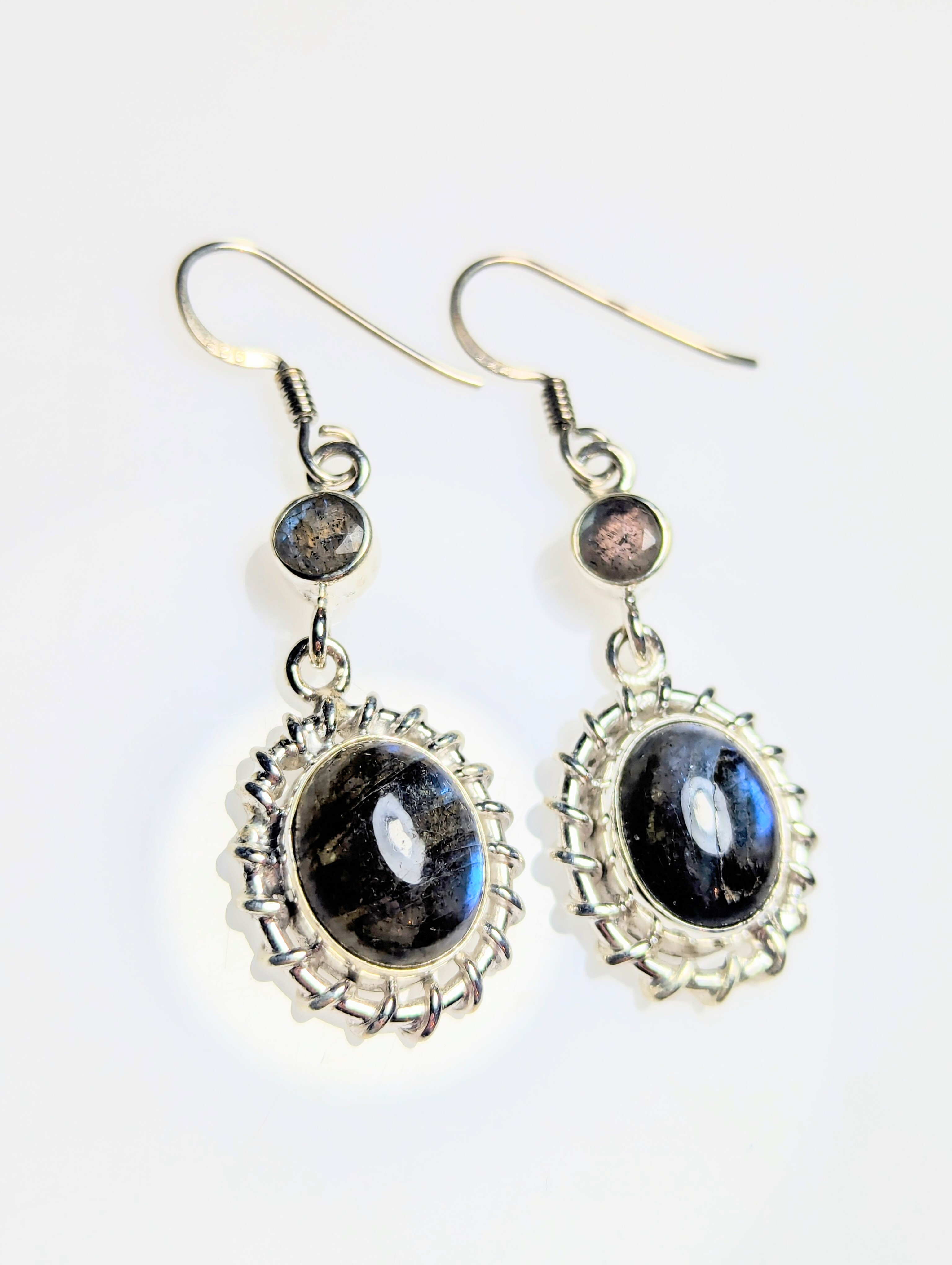 925 Silver & Labradorite Earrings