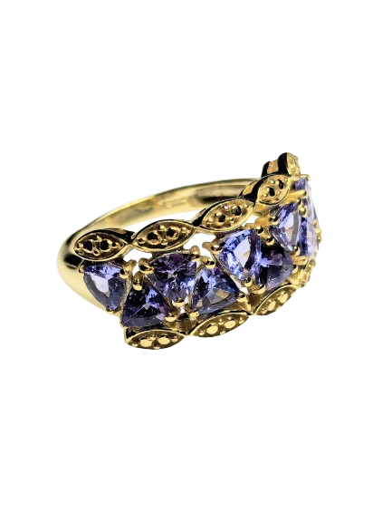 Gold & Triangle Cut Tanzanite Ring
