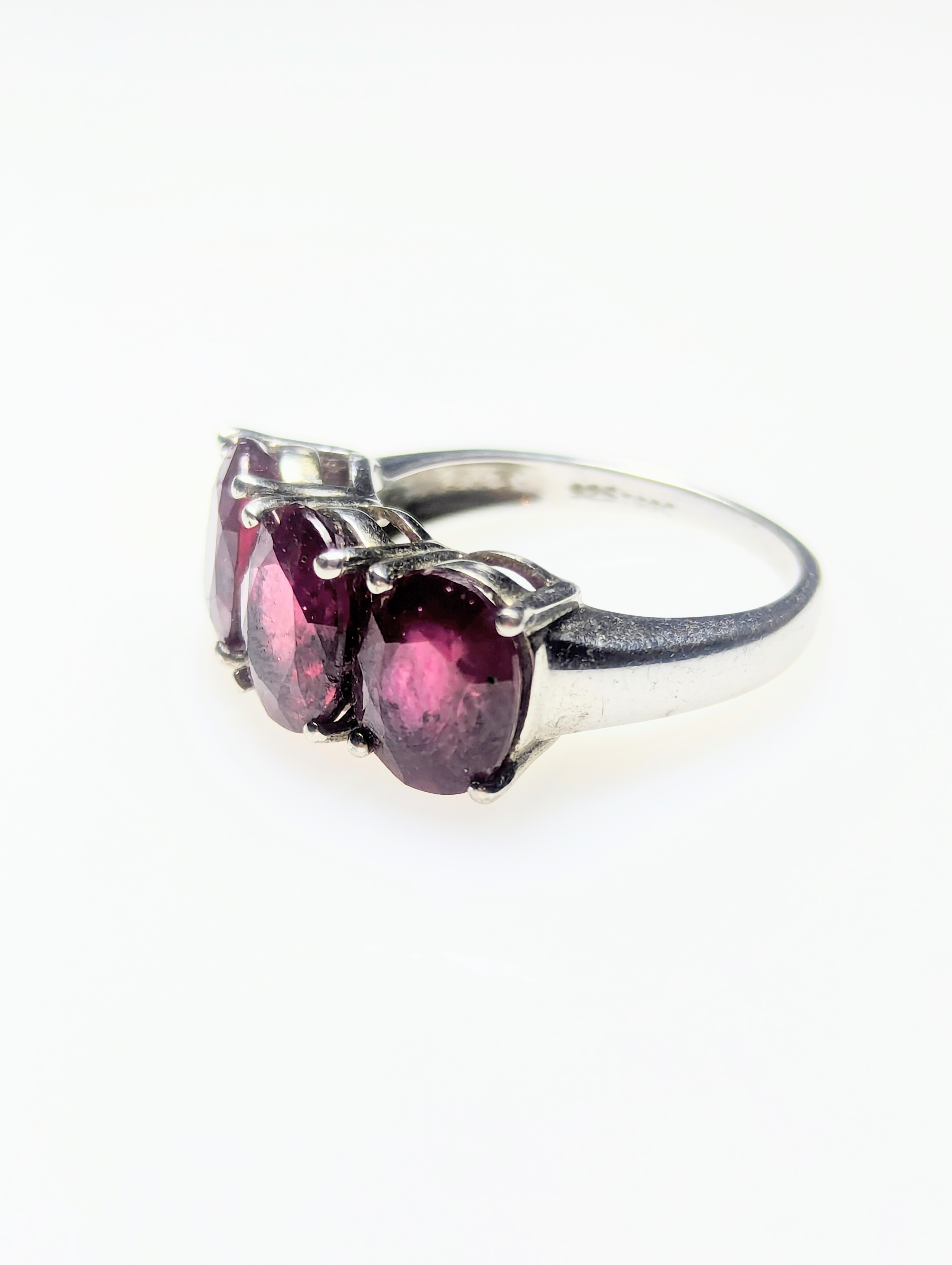 925 Silver & Ruby Trilogy Ring