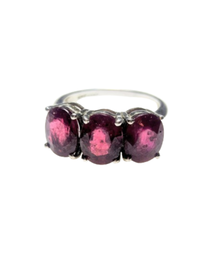 925 Silver & Ruby Trilogy Ring