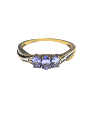 Vintage Tanzanite Trilogy Ring