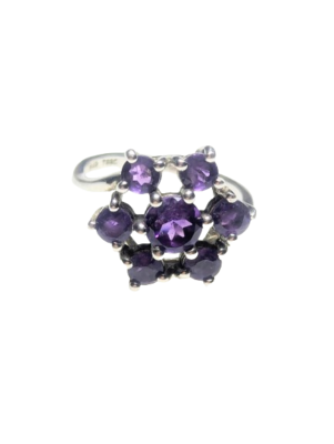 925 Silver Amethyst Star Ring