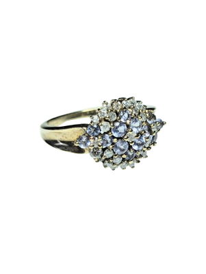 9kt Yellow Gold, Diamond & Iolite Ring