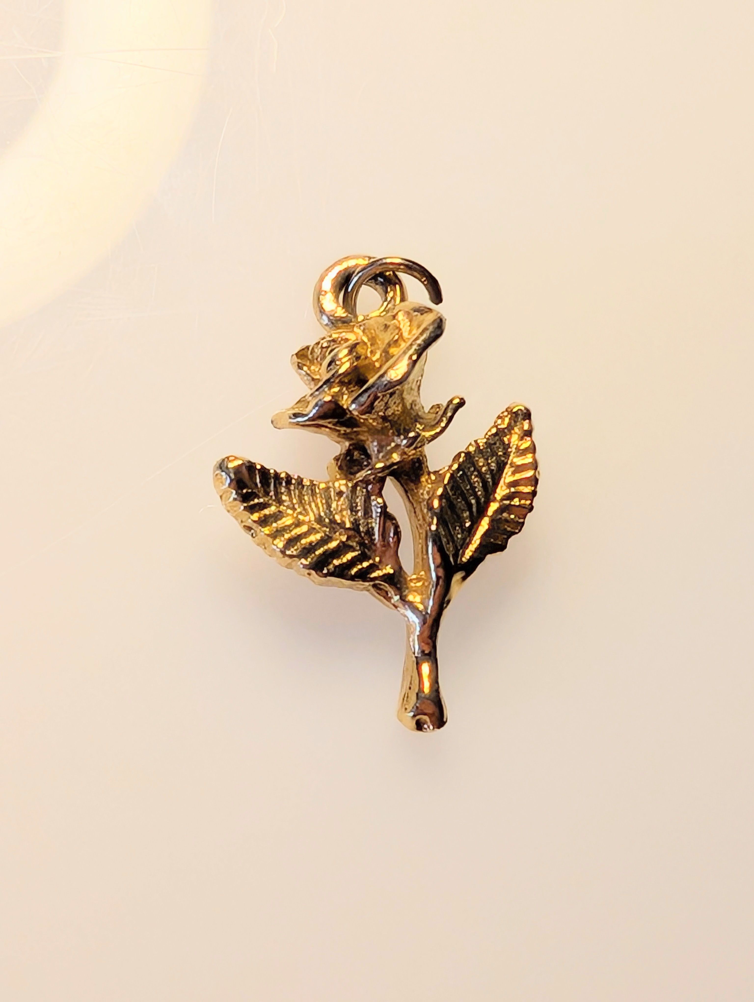 Gold Rose Pendant Charm