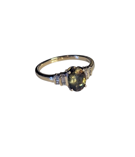 14ct Gold Andalusite & Diamond Ring