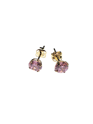 9ct Yellow Gold & Rose Stud Earrings