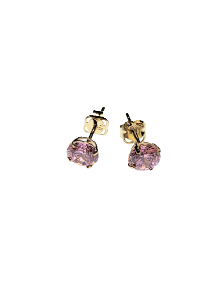 9ct Yellow Gold & Rose Stud Earrings