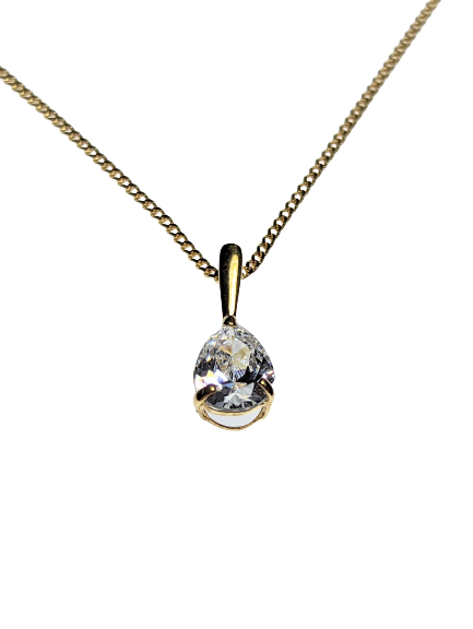 9ct Gold Pear Cut Pendant