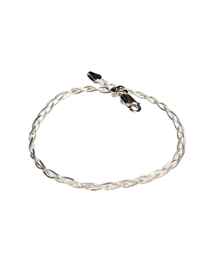 925 Silver Woven Snake Chain Bracelet