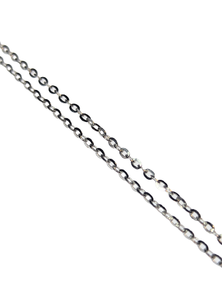 Simple Flat Link Silver Chain