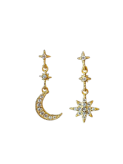 Crescent Moon - Gold Plated Earrings