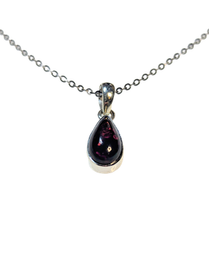 Fiery Black Opal Pendant in Sterling Silver