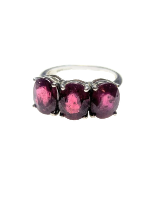925 Silver & Ruby Trilogy Ring