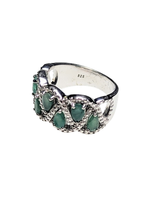 Sterling Silver & Emerald Ring