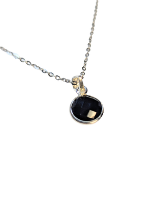 Black Onyx Pendant in 925 Silver