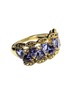 Gold & Triangle Cut Tanzanite Ring