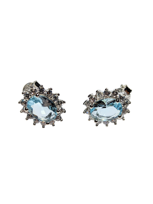 Sky Blue Stud Earrings in 925 Silver