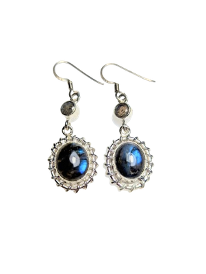 925 Silver & Labradorite Earrings