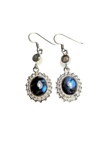 925 Silver & Labradorite Earrings