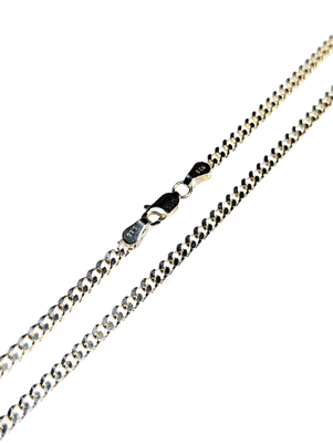 925 Silver Diamond Cut Curb Chain Necklace