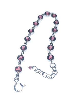 Garnet & 925 Silver Bracelet