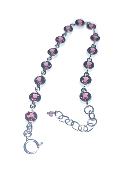 Garnet & 925 Silver Bracelet