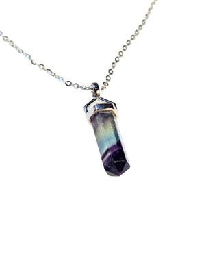Multicoloured Fluorite Pendant in 925 Silver