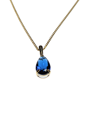 Royal Blue Teardrop Pendant in 9ct Gold