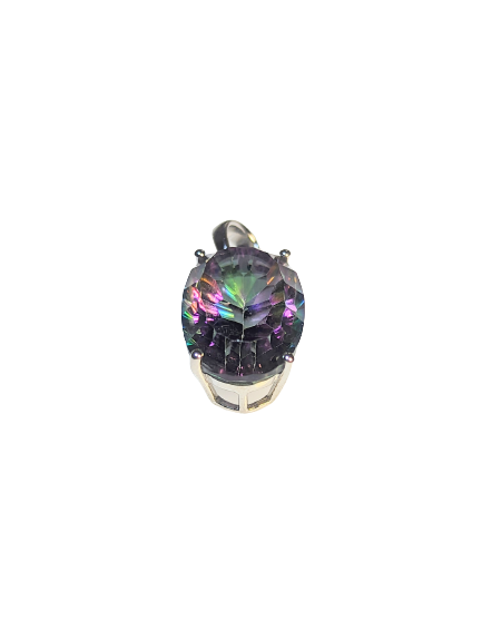 Mystic Oval Shaped Silver Pendant