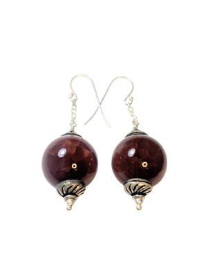 Red Onyx Beaded Earrings