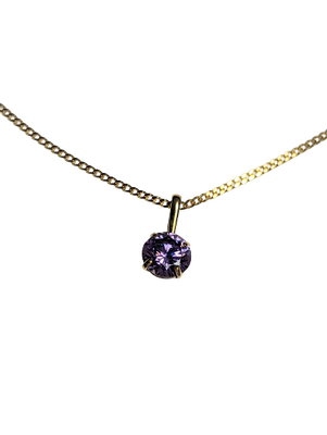 9ct Gold & Violet Pendant