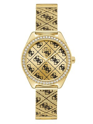 Orologio Lady Guess Claudia W1279L2 Logo 4G Black - Acciaio IP Oro - 36 mm