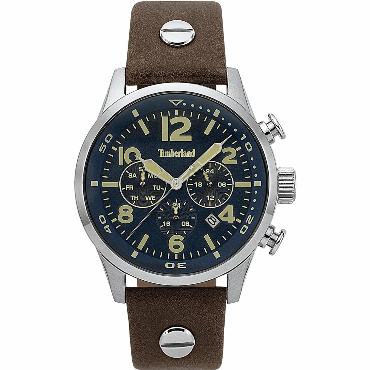 Orologio Uomo Timberland Jenness TBL.15376JS/03  Acciaio - Pelle - 44 mm