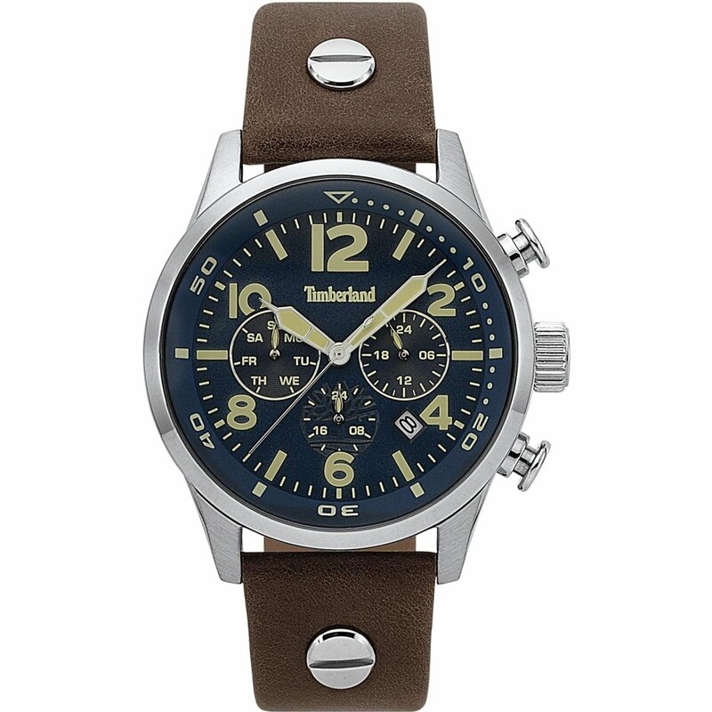 Orologio Uomo Timberland Jenness TBL.15376JS/03  Acciaio - Pelle - 44 mm