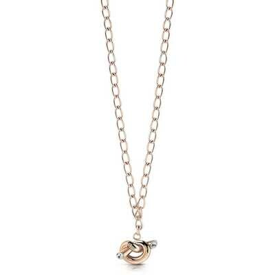 Collana Donna Guess Knot UBN29014 - Acciaio IP Oro Rosa e Cristalli