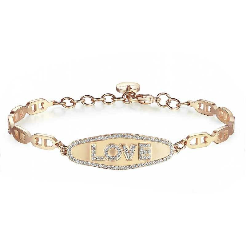 Bracciale Donna Love Brosway Chakra BHK341 - Acciaio Pvd Oro Rosa - Cristalli